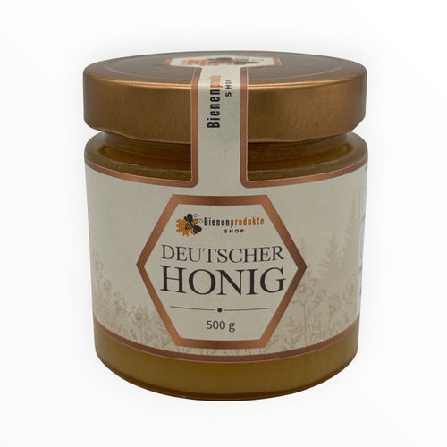 Lindenhonig 500 g im Twist-off-Glas Vorderseite mit Etikett