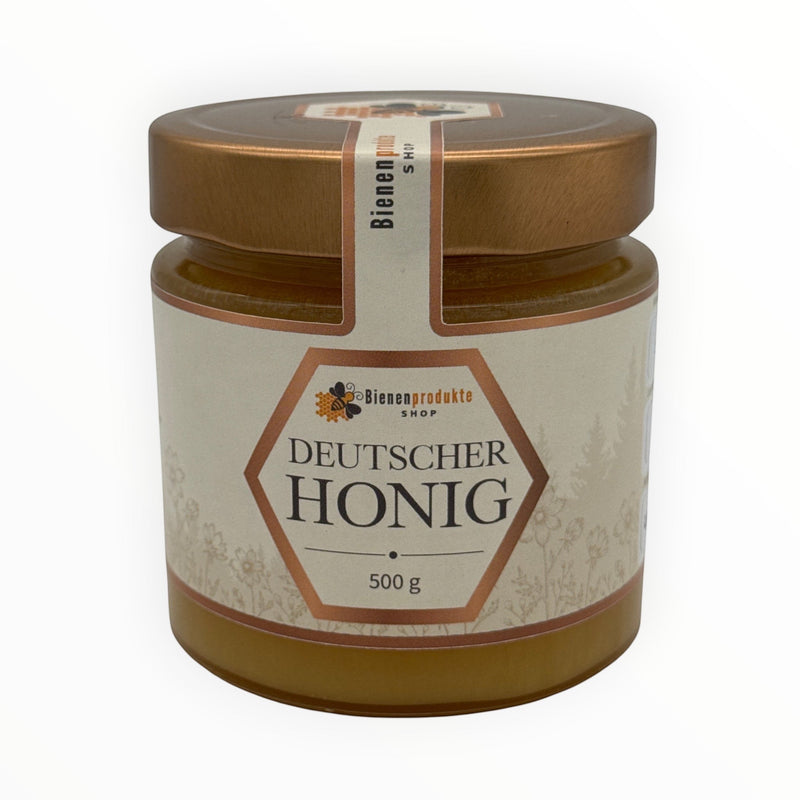 Lindenhonig 500 g im Twist-off-Glas Vorderseite mit Etikett
