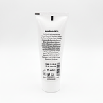 Rückseite der Bienenprodukte Shop APIDENT Zahncreme Tube mit Inhaltsstoffliste und 75 ml Füllmenge