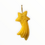 Bienenprodukte Shop Bienenwachs-Anhänger in Sternform mit goldener Aufhängeschlaufe für weihnachtliche Dekoration