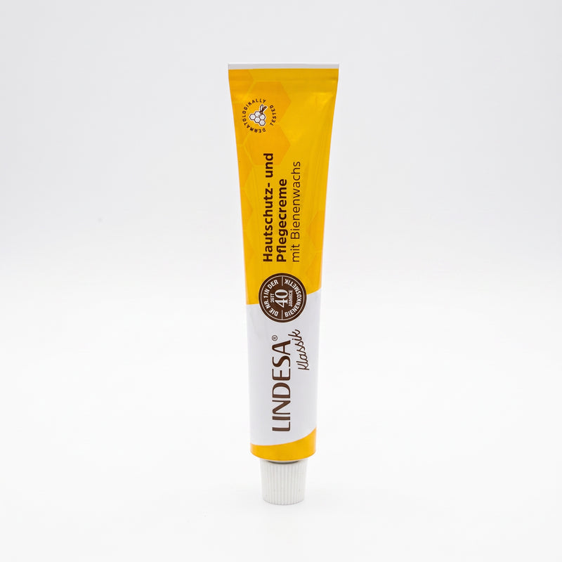 Bienenprodukte Shop Lindesa Hautschutzcreme mit Bienenwachs in einer 50 ml Tube zur Pflege beanspruchter Hände