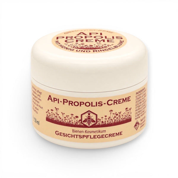 Bienenprodukte Shop API Propolis Creme mit Honig und Sheabutter in einer 50 ml Dose zur intensiven Hautpflege